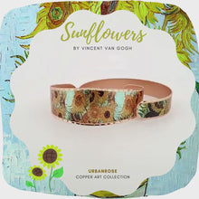 Load and play video in Gallery viewer, Copper Art Bracelet - Van Gogh Sunflowers
