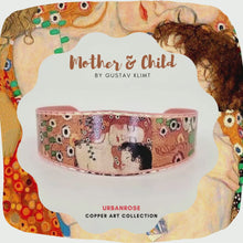 Load and play video in Gallery viewer, Copper Art Bracelet - Gustav Klimt Mother &amp; Child
