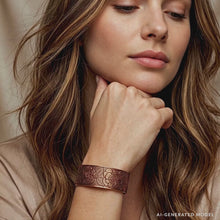 Load and play video in Gallery viewer, Solid Copper Cuff - Rose Design
