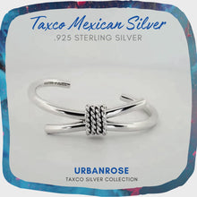 Load and play video in Gallery viewer, Taxco Sterling Silver Knot Cuff Bracelet
