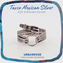 Load and play video in Gallery viewer, Taxco Sterling Silver Buckle Ring

