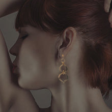 Load and play video in Gallery viewer, Pure Copper 2-Tier Dangle Earrings With Hypoallergenic Steel Ear Wires
