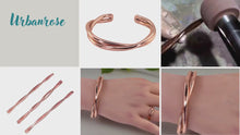 Load and play video in Gallery viewer, Double Twisted Solid Copper Wire Bracelet With Smooth Edges
