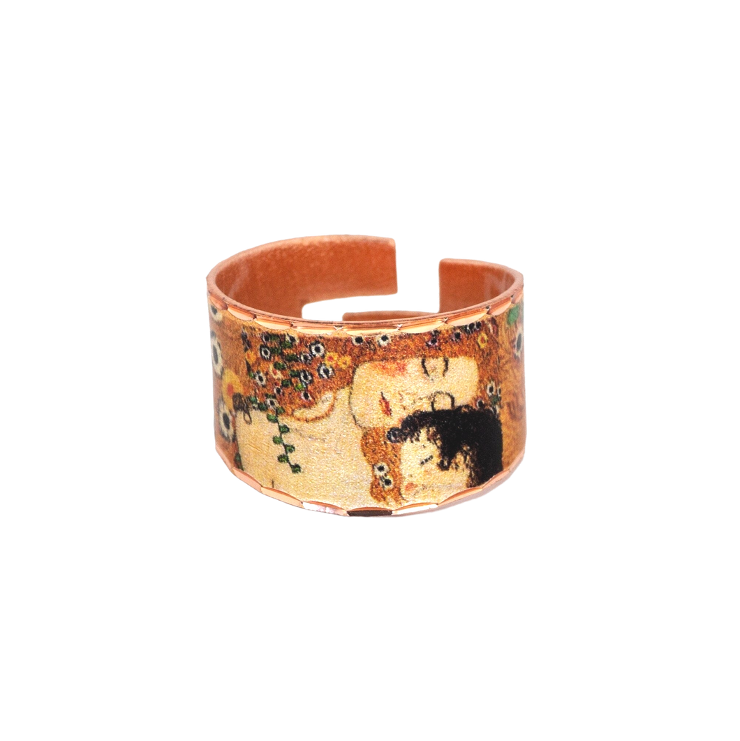 Copper Art Ring  - Gustav Klimt Mother & Child