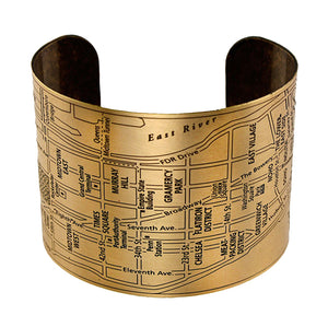 NYC Etched Cuff - Bronze - UrbanroseNYC