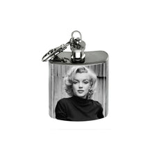 Load image into Gallery viewer, Altered Art Flask - Marilyn Monroe Black &amp; White - 1 oz - UrbanroseNYC
