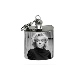 Altered Art Flask - Marilyn Monroe Black & White - 1 oz - UrbanroseNYC