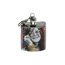 Load image into Gallery viewer, Altered Art Flask - Janis Joplin - 1 oz - UrbanroseNYC
