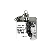 Load image into Gallery viewer, Altered Art Flask - Jim Morrison Quote - 1 oz - UrbanroseNYC
