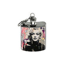 Load image into Gallery viewer, Altered Art Flask - Marilyn Monroe Collage I - 1 oz - UrbanroseNYC
