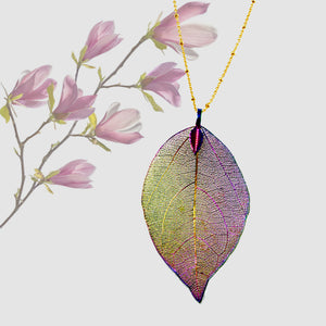 Real Leaf Pendant - Plain - Iridescent - UrbanroseNYC