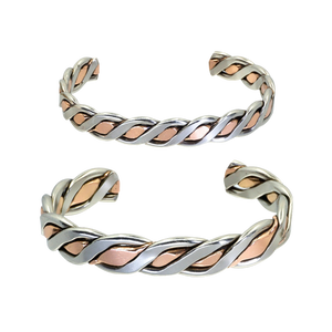 Men's & Women's Heavy Twisted Wire Copper-Nickel Bracelet - UrbanroseNYC