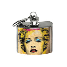 Load image into Gallery viewer, Altered Art Flask - Madonna - 2 oz - UrbanroseNYC
