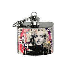 Load image into Gallery viewer, Altered Art Flask - Marilyn Monroe Collage I - 2 oz - UrbanroseNYC
