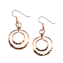 Load image into Gallery viewer, Solid Copper Circle Earrings - UrbanroseNYC
