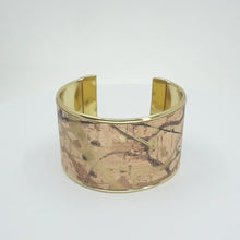 Load and play video in Gallery viewer, Portuguese Cork Cuff Bracelet - Bronze &amp; Gold Metallic Splash
