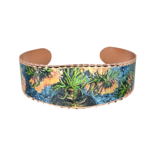 Copper Bracelet - Van Gogh Crown Imperial Fritillaries in a Copper Vase - UrbanroseNYC