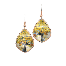 Load image into Gallery viewer, Copper Art Earrings - Van Gogh Mulberry Tree
