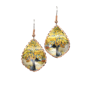 Copper Art Earrings - Van Gogh Mulberry Tree