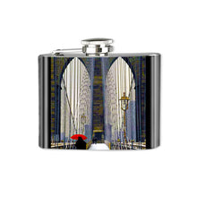 Load image into Gallery viewer, Altered Art Flask - Brooklyn Bridge Arches - 4 oz - UrbanroseNYC
