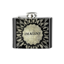 Load image into Gallery viewer, Altered Art Flask - Imagine - 4 oz - UrbanroseNYC
