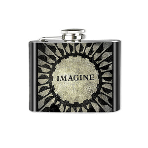 Altered Art Flask - Imagine - 4 oz - UrbanroseNYC