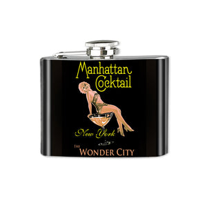 Altered Art Flask - Manhattan Cocktail - 4 oz - UrbanroseNYC