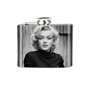 Altered Art Flask - Marilyn Monroe Black & White - 4 oz - UrbanroseNYC