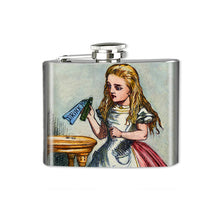 Load image into Gallery viewer, Altered Art Flask - Alice Drink Me - 4 oz - UrbanroseNYC

