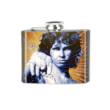 Load image into Gallery viewer, Altered Art Flask - Jim Morrison - 4 oz - UrbanroseNYC
