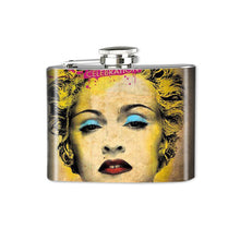 Load image into Gallery viewer, Altered Art Flask - Madonna - 4 oz - UrbanroseNYC
