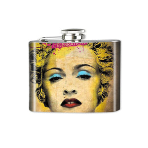 Altered Art Flask - Madonna - 4 oz - UrbanroseNYC