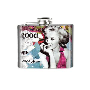 Altered Art Flask - Marilyn Monroe Collage II - 4 oz - UrbanroseNYC