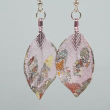 Load and play video in Gallery viewer, Real Leaf Earrings - Gilded, Dusty Rose
