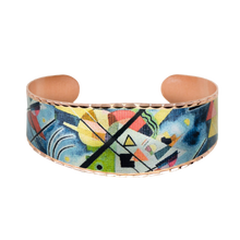 Load image into Gallery viewer, Copper Art Cuff -Wassily Kandinsky Blue Painting
