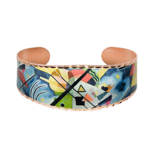 Copper Art Cuff -Wassily Kandinsky Blue Painting