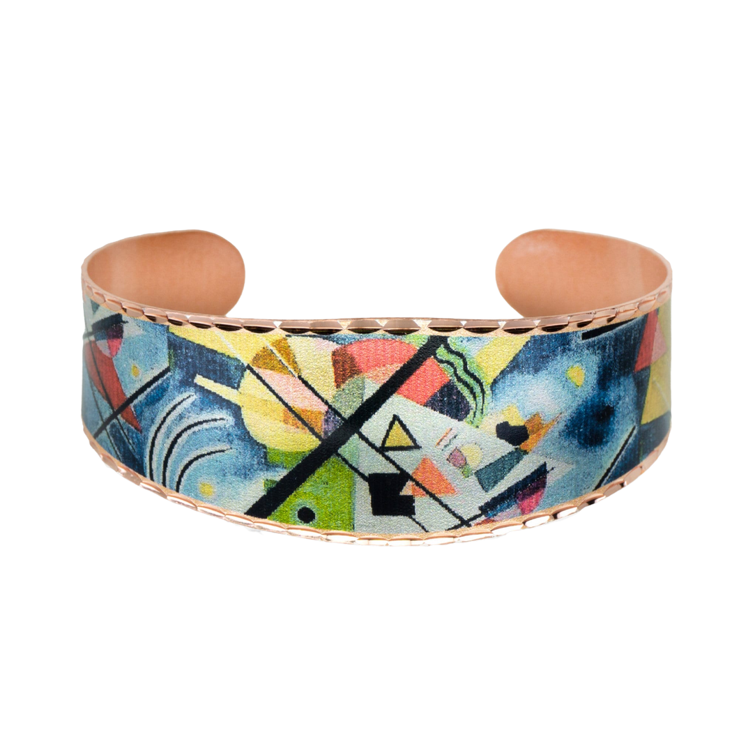 Copper Art Cuff -Wassily Kandinsky Blue Painting