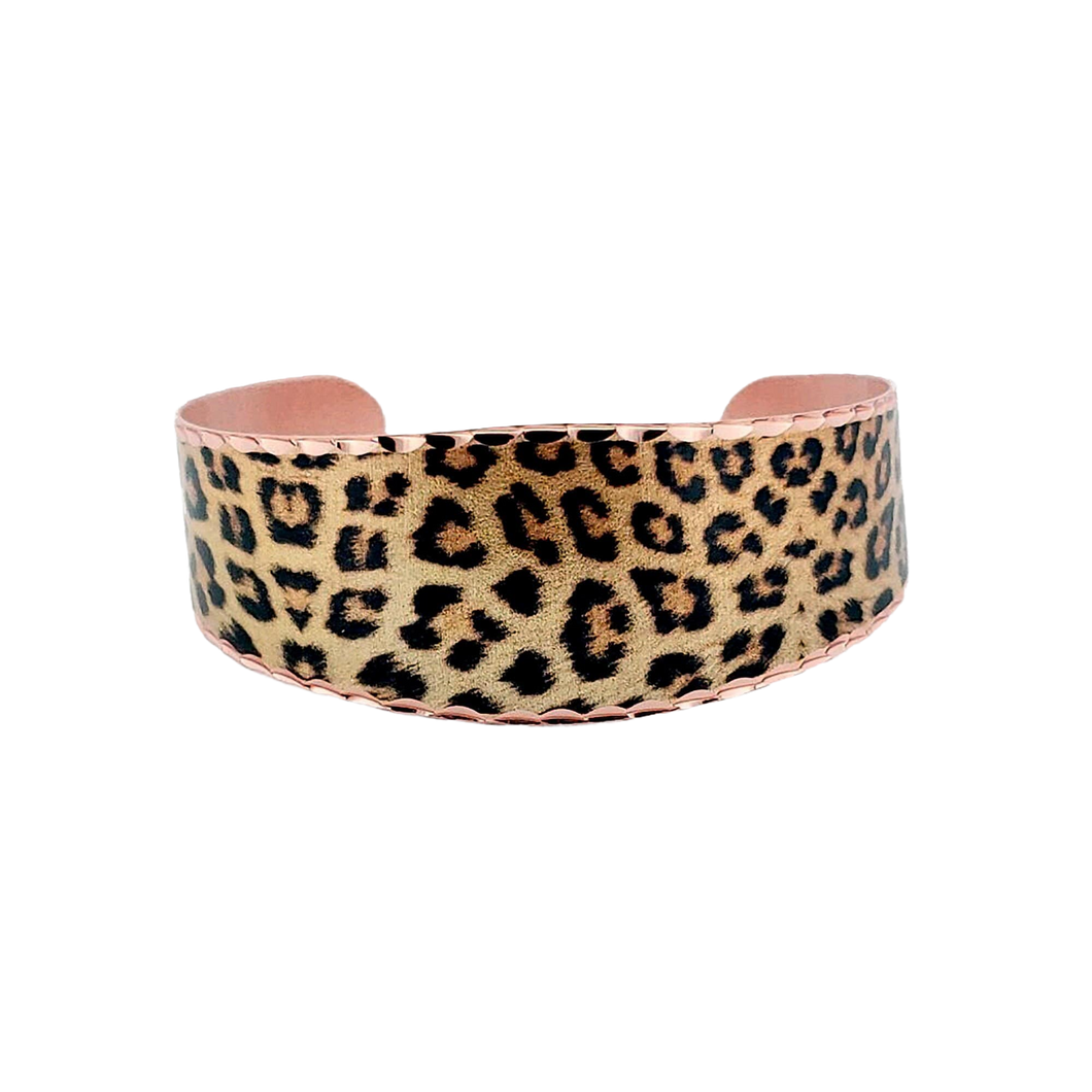 Copper Art Bracelet - Leopard Print