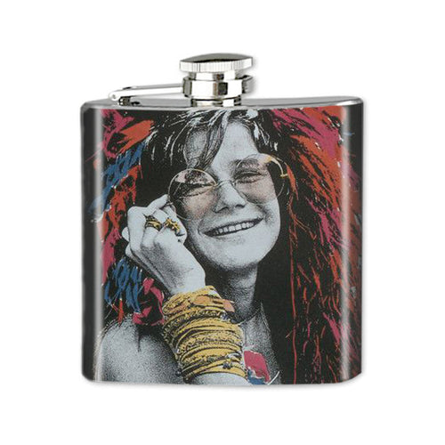 Altered Art Flask - Janis Joplin - 6 oz - UrbanroseNYC