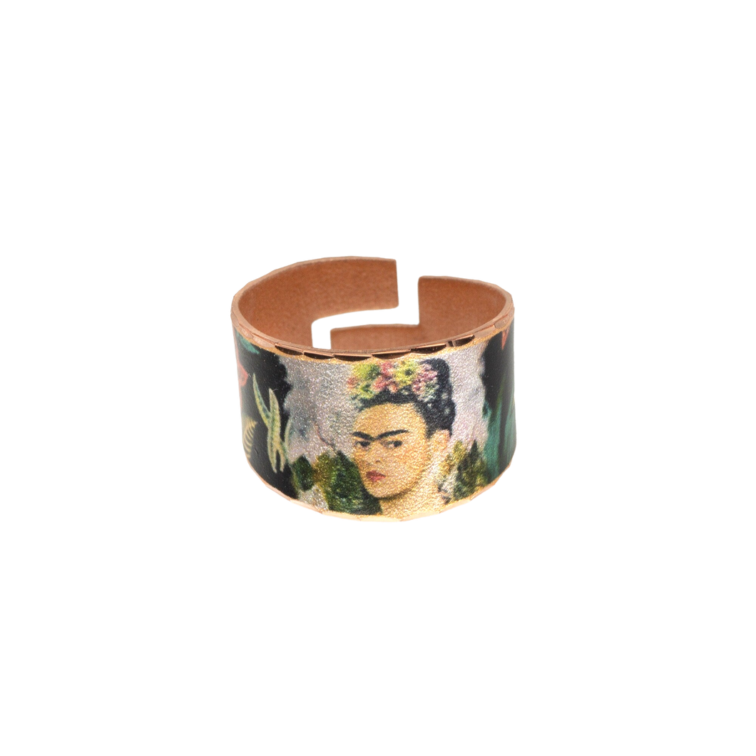 Copper Art Ring - Frida Kahlo Collage