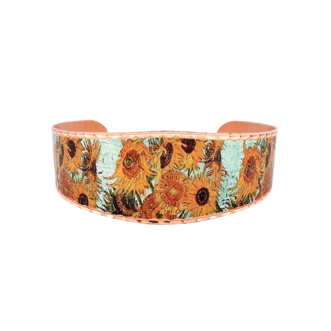 Copper Art Bracelet - Van Gogh Sunflowers - UrbanroseNYC