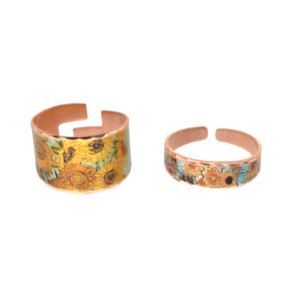 Copper Art Ring - Van Gogh Sunflowers - UrbanroseNYC