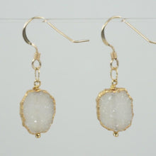 Load and play video in Gallery viewer, Minimalist Gemstone Earrings - White Druzy
