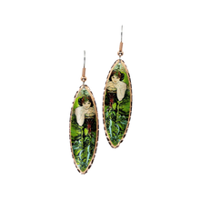 Load image into Gallery viewer, Copper Art Earrings - Mucha Emerald

