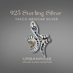 Taxco Sterling Silver Snake Ring - UrbanroseNYC