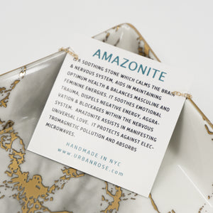 Minimalist Gemstone Pendant - Amazonite - Minimalist Gemstone Pendant - Amazonite - UrbanroseNYC