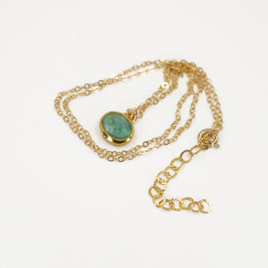 Minimalist Gemstone Pendant - Amazonite - Minimalist Gemstone Pendant - Amazonite - UrbanroseNYC