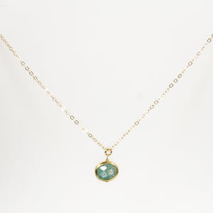 Minimalist Gemstone Pendant - Amazonite - Minimalist Gemstone Pendant - Amazonite - UrbanroseNYC