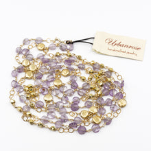 Load image into Gallery viewer, Long Gemstone Wraparound Necklace - Amethyst &amp; Vermeil UrbanroseNYC
