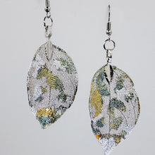 Load image into Gallery viewer, Gilded Leaf Earrings - Golden Grass - Antique Silver UrbanroseNYC
